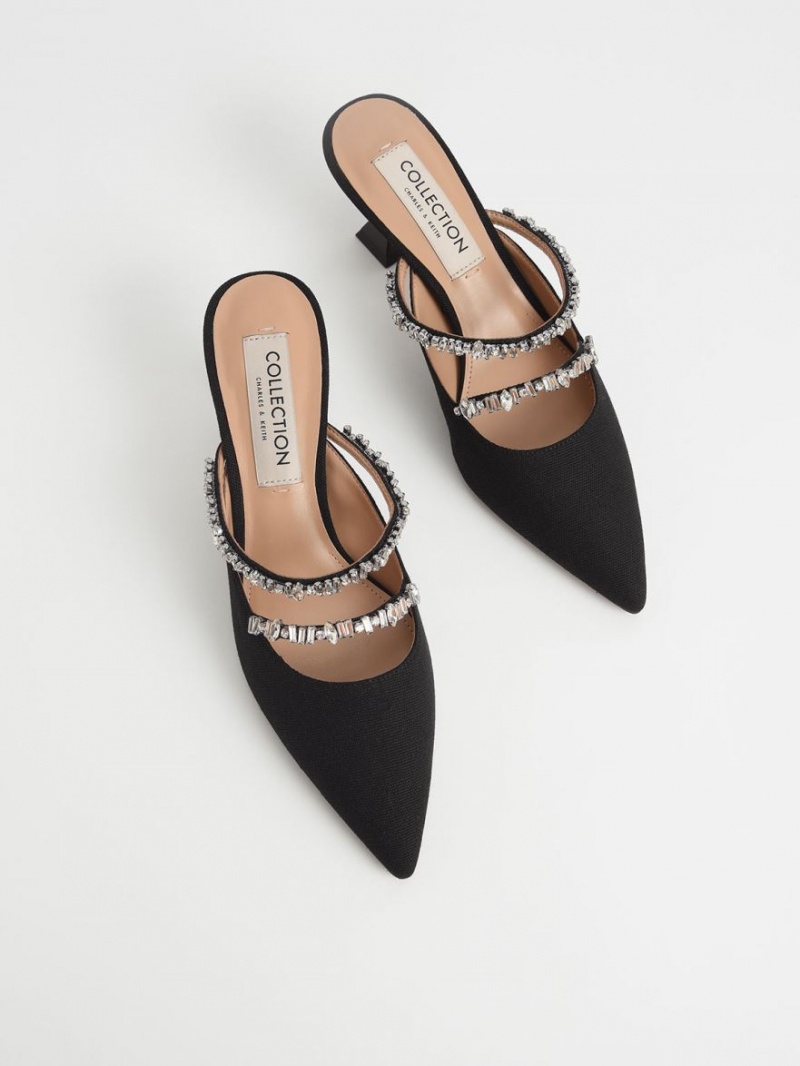 Mules Charles & Keith Panza Double Gem Curea Negrii | 865ZMEJWK