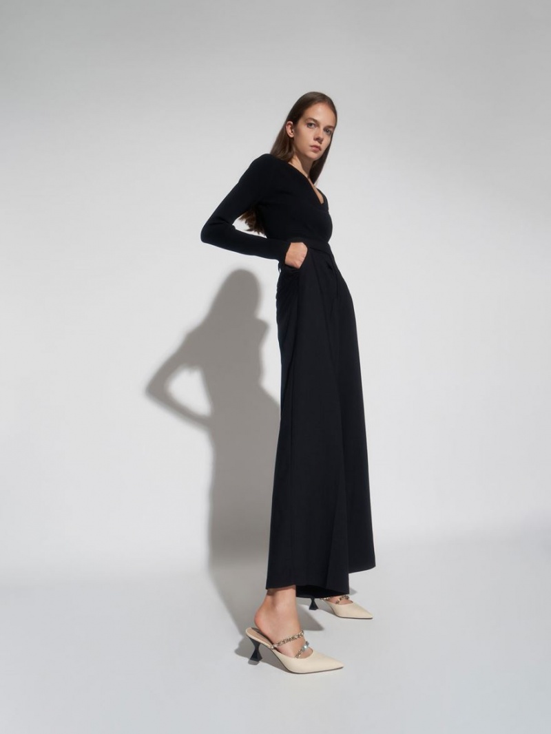 Mules Charles & Keith Panza Double Gem Curea Bej | 153QHGMWF