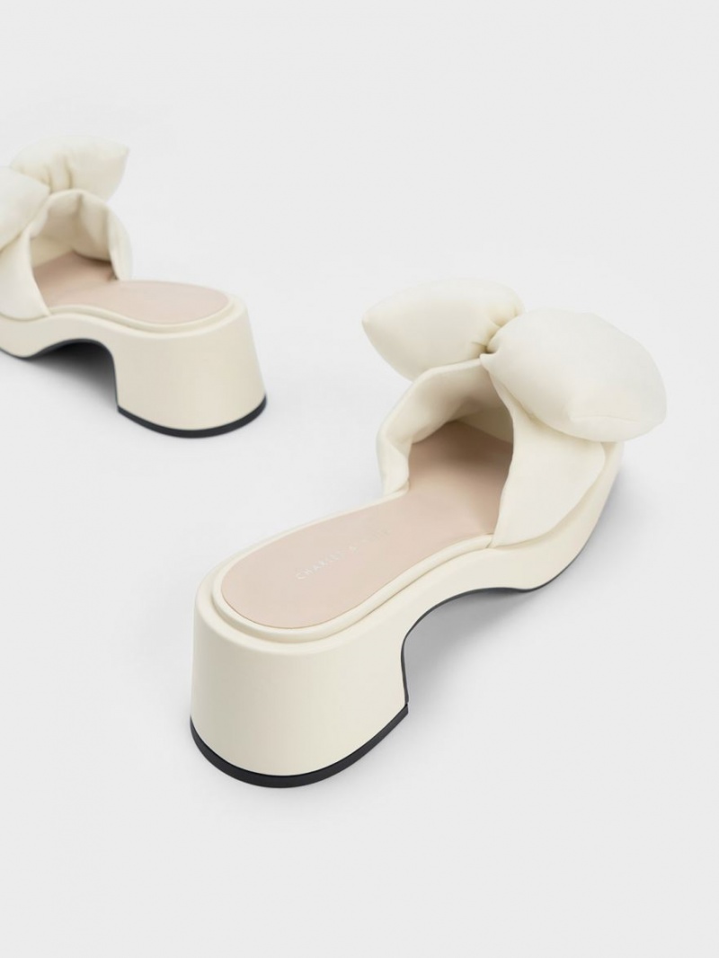 Mules Charles & Keith Puffy Bow Toc Albi | 251KNWJPH