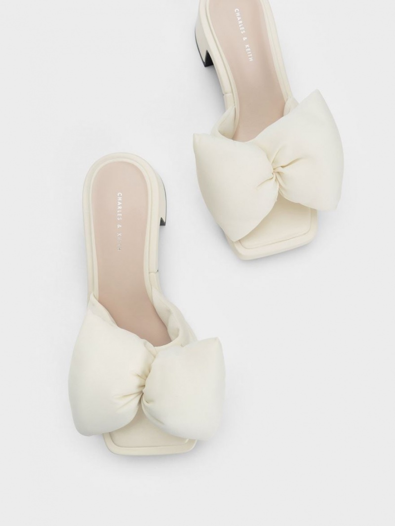 Mules Charles & Keith Puffy Bow Toc Albi | 251KNWJPH