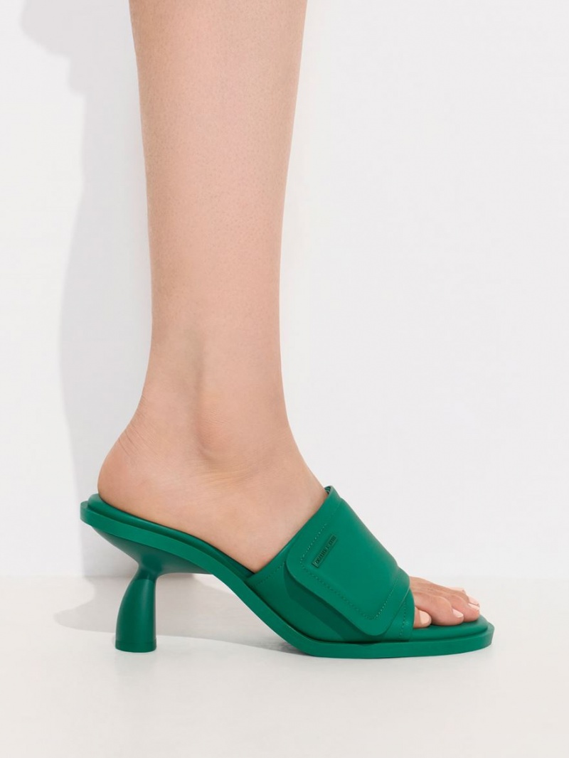 Mules Charles & Keith Puffy Sculptural Heel Verzi | 981MZCVIG
