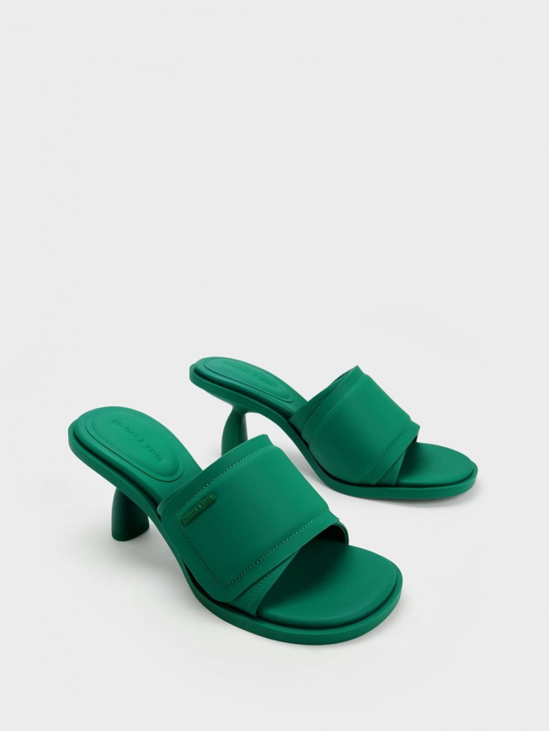 Mules Charles & Keith Puffy Sculptural Heel Verzi | 981MZCVIG