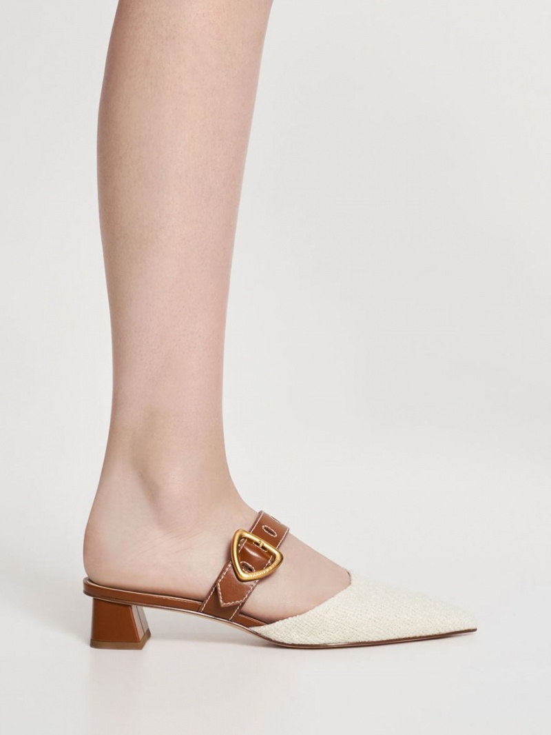 Mules Charles & Keith Sepphe Cut-Out Tweed Toc Colorati | 246NRJZUD