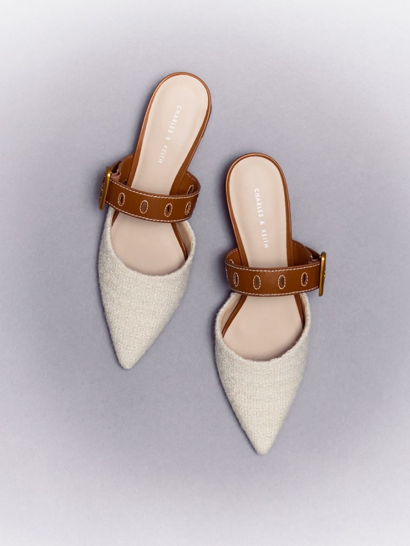 Mules Charles & Keith Sepphe Cut-Out Tweed Toc Colorati | 246NRJZUD