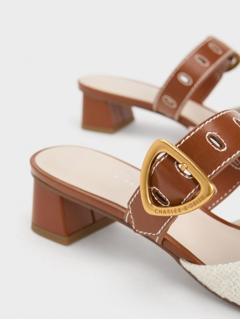 Mules Charles & Keith Sepphe Cut-Out Tweed Toc Colorati | 246NRJZUD