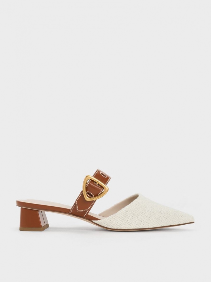 Mules Charles & Keith Sepphe Cut-Out Tweed Toc Colorati | 246NRJZUD