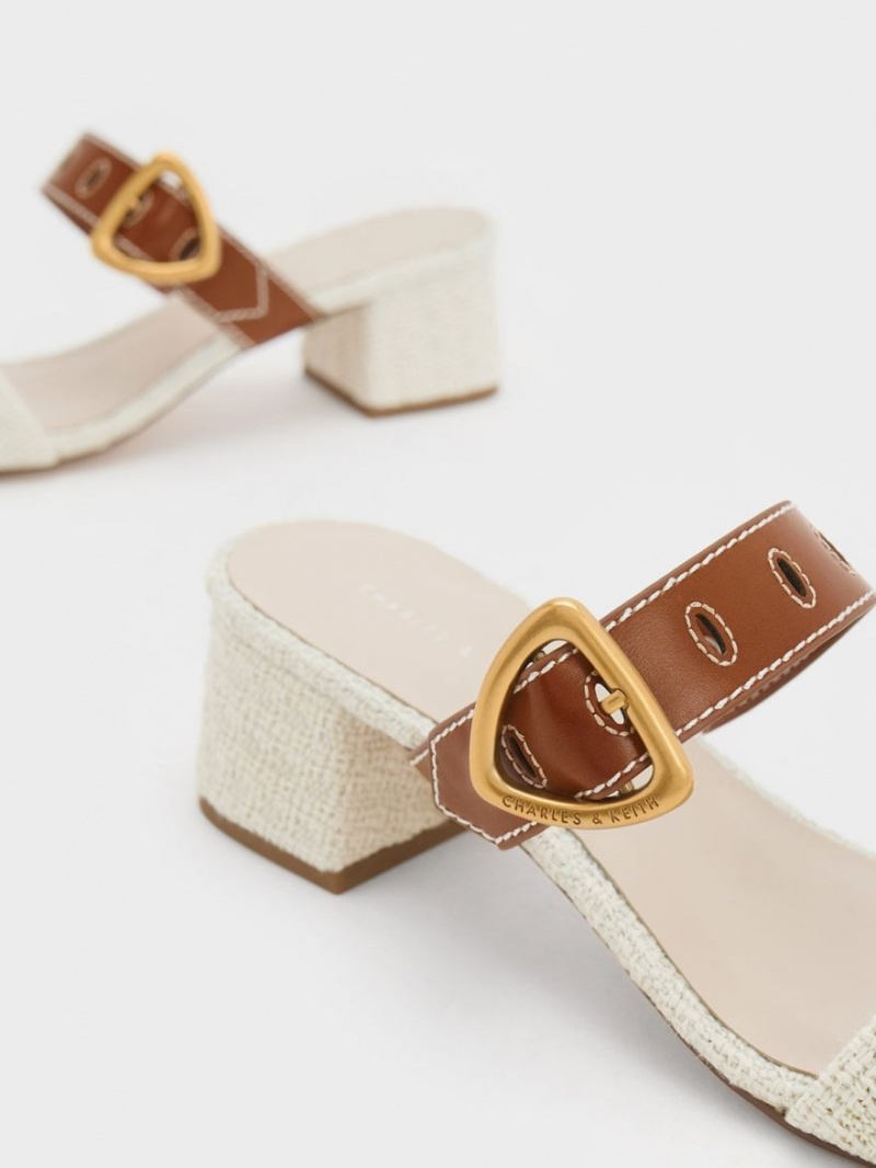 Mules Charles & Keith Sepphe Tweed Metallic Cu Catarama Toc Colorati | 859NJETZB