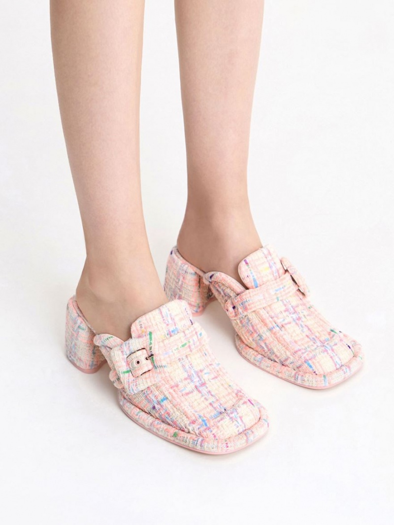 Mules Charles & Keith Sinead Tweed Buckled Loafer Colorati | 129NKAOQP