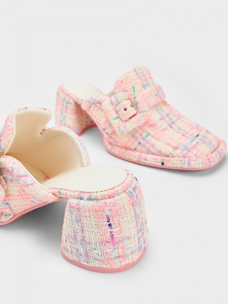 Mules Charles & Keith Sinead Tweed Buckled Loafer Colorati | 129NKAOQP