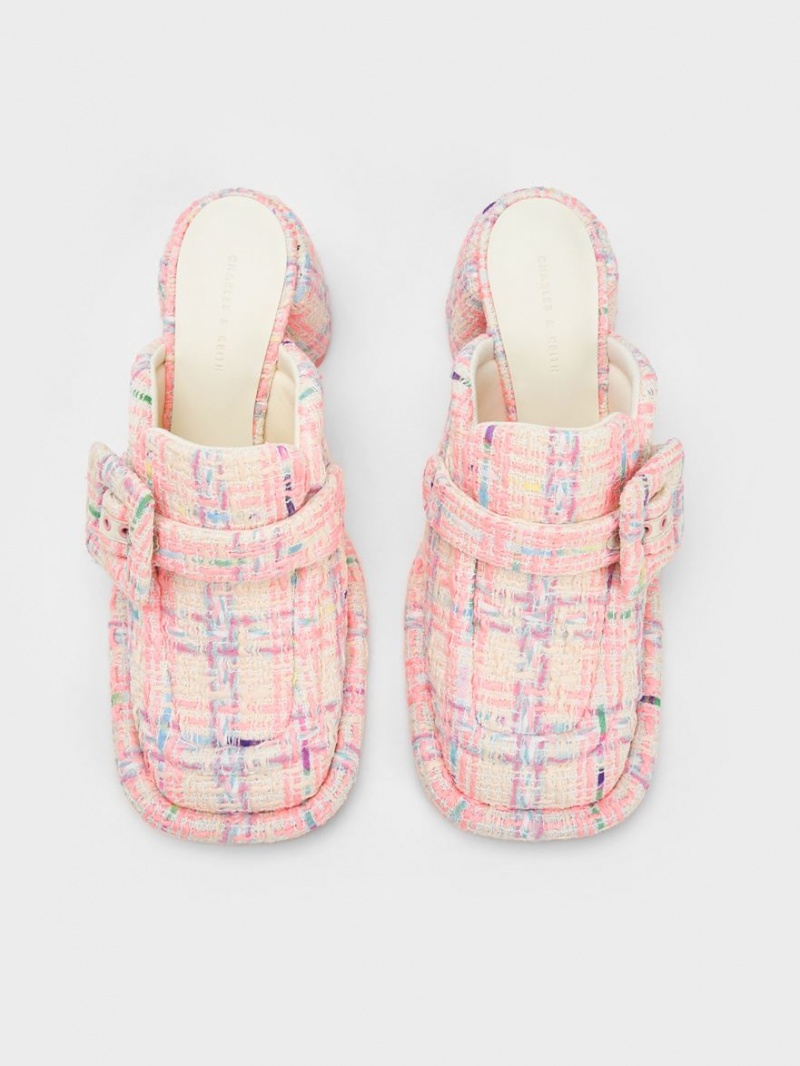 Mules Charles & Keith Sinead Tweed Buckled Loafer Colorati | 129NKAOQP