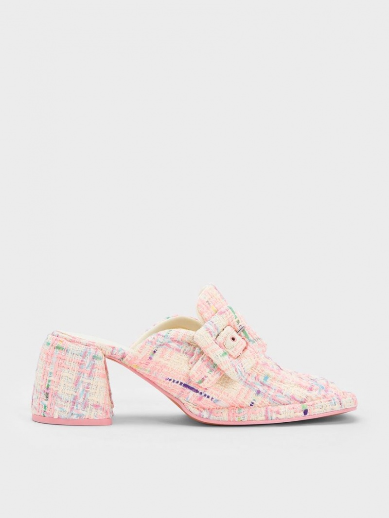 Mules Charles & Keith Sinead Tweed Buckled Loafer Colorati | 129NKAOQP