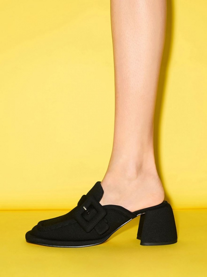 Mules Charles & Keith Sinead Woven Buckled Loafer Negrii | 048GELWZV