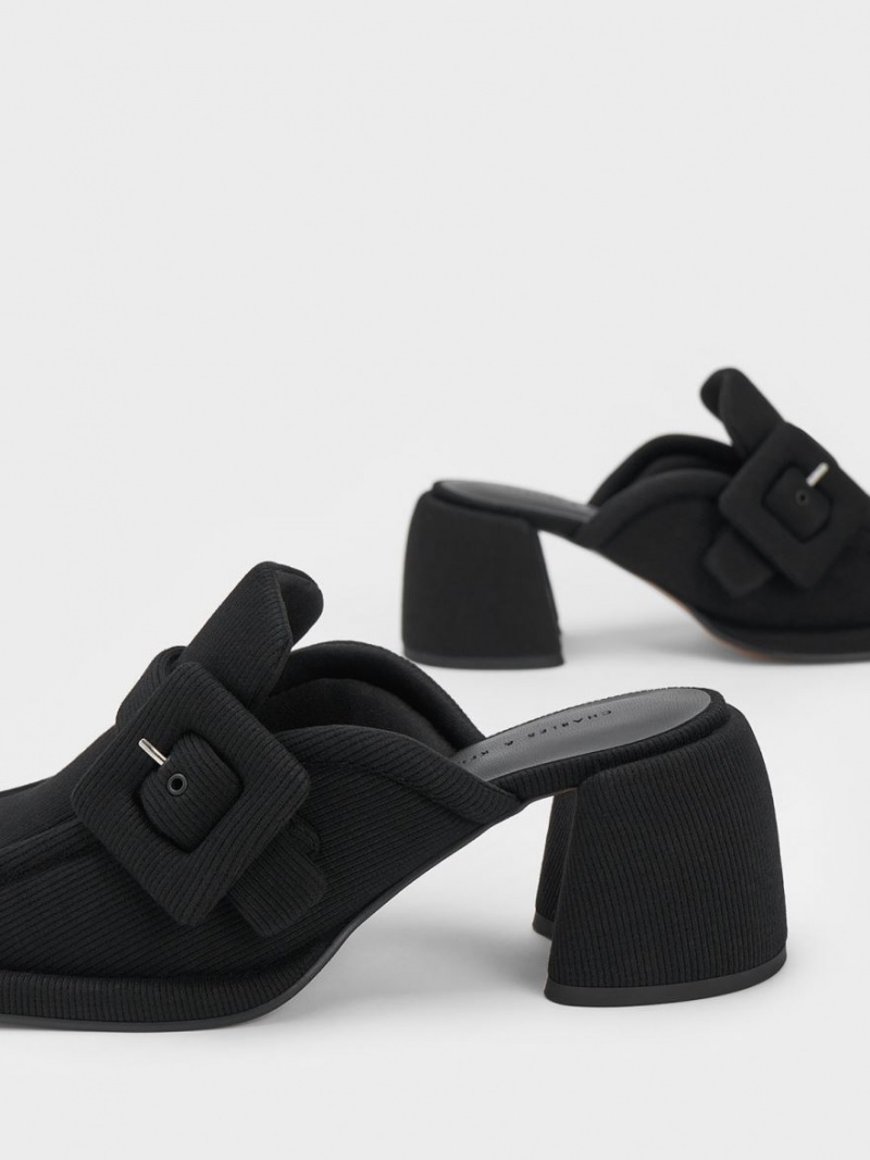 Mules Charles & Keith Sinead Woven Buckled Loafer Negrii | 048GELWZV