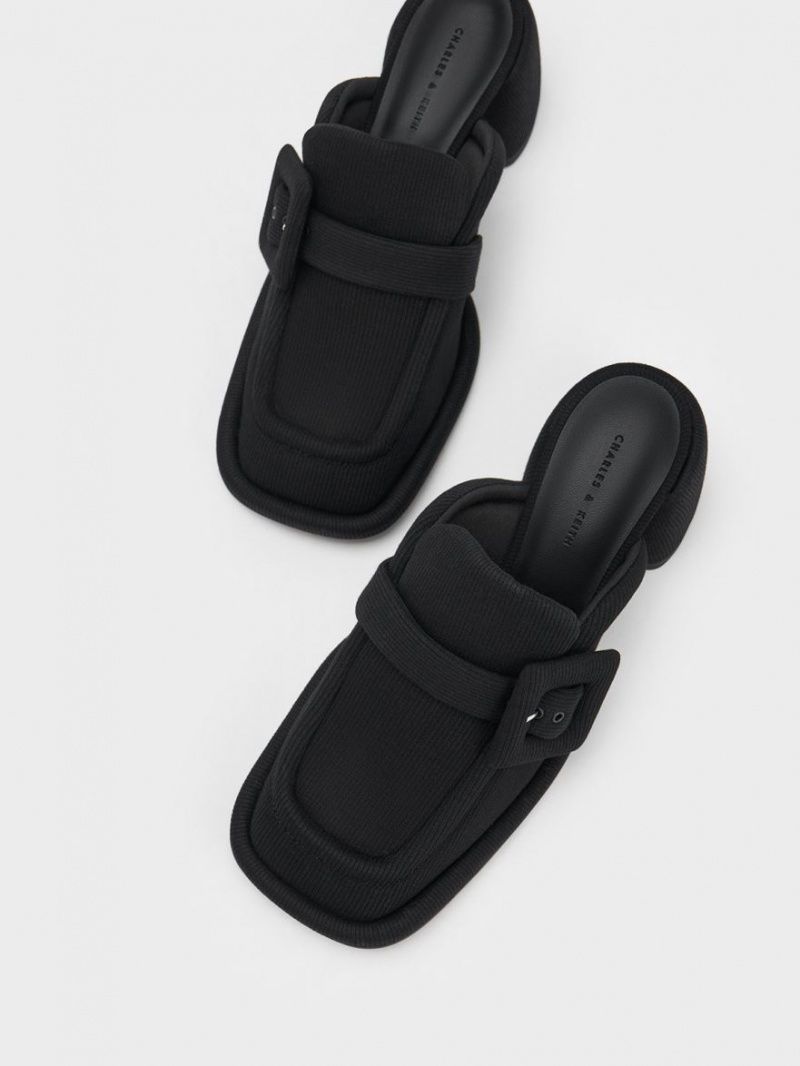 Mules Charles & Keith Sinead Woven Buckled Loafer Negrii | 048GELWZV