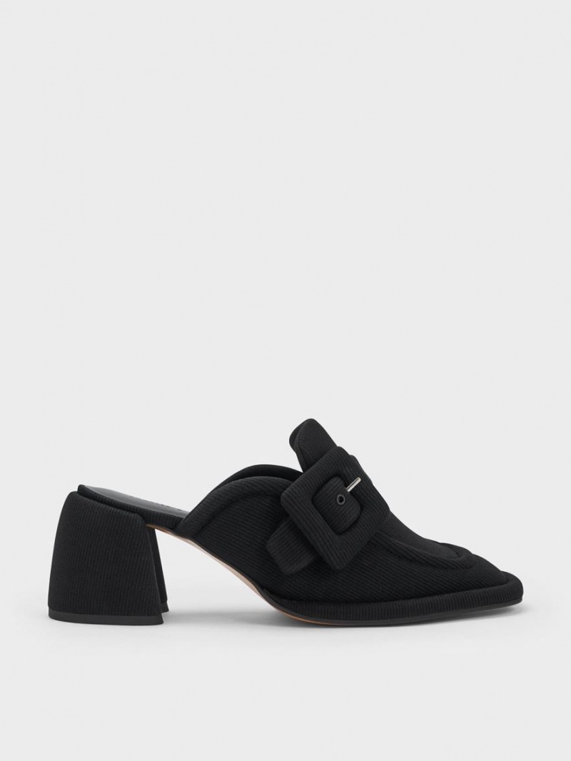 Mules Charles & Keith Sinead Woven Buckled Loafer Negrii | 048GELWZV