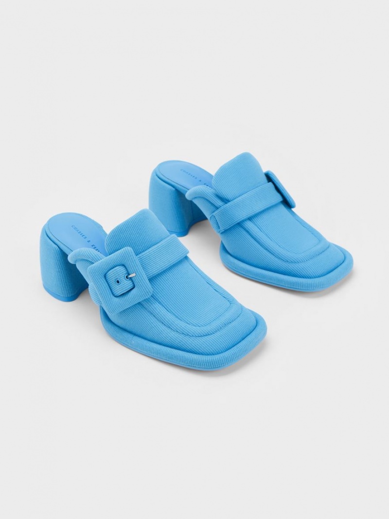 Mules Charles & Keith Sinead Woven Buckled Loafer Albastri | 753GHNJKD