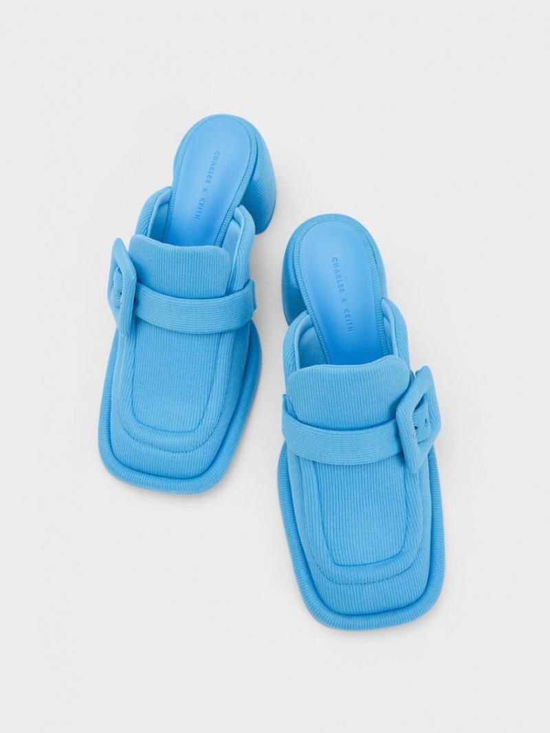 Mules Charles & Keith Sinead Woven Buckled Loafer Albastri | 753GHNJKD