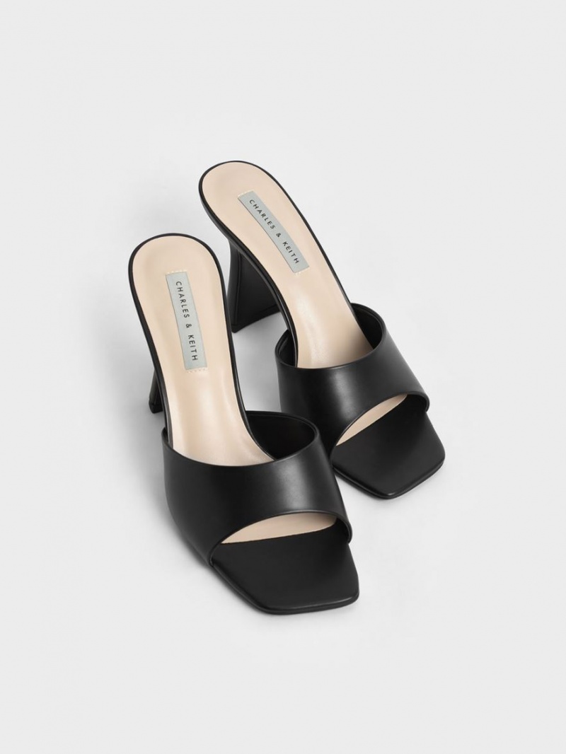 Mules Charles & Keith Square Bombeu Toc Negrii | 856BRCAWO