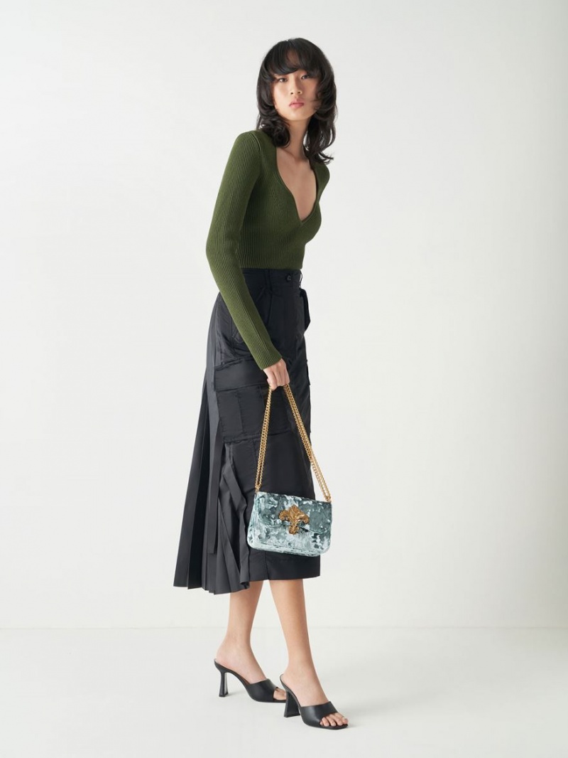 Mules Charles & Keith Square Bombeu Toc Negrii | 856BRCAWO