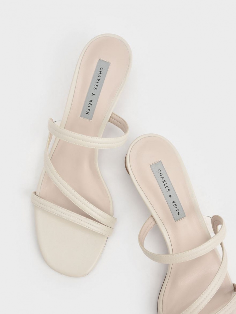 Mules Charles & Keith Wavy Curea Albi | 267TJHIMD