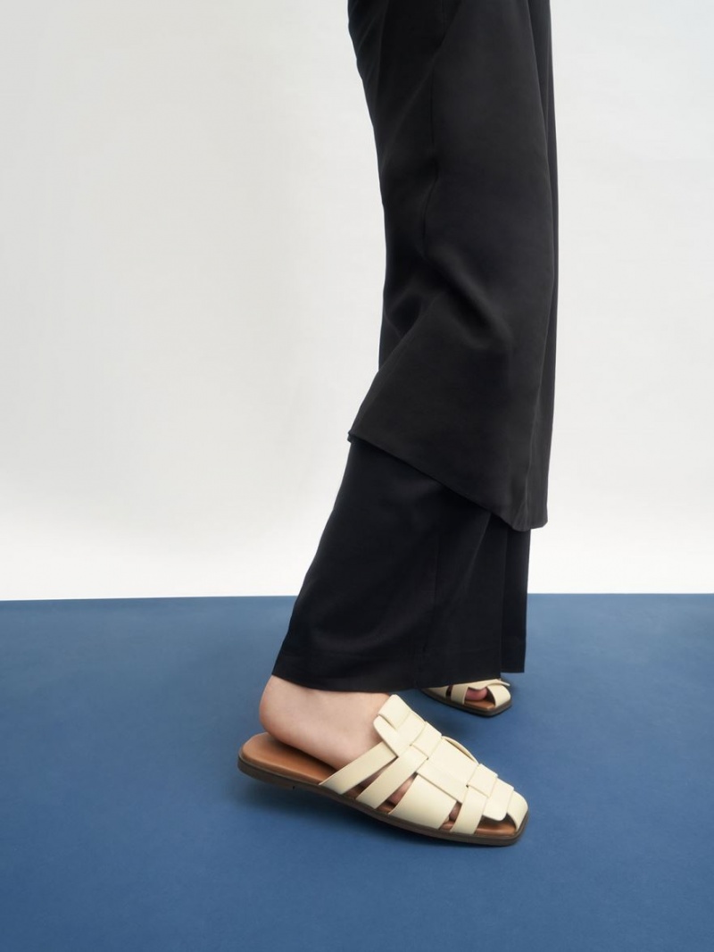 Mules Charles & Keith Woven Plati Albi | 571PENKFH