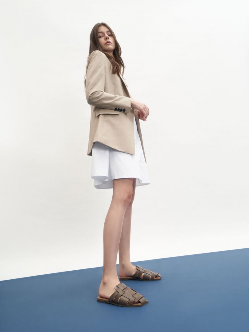 Mules Charles & Keith Woven Plati Maro Inchis | 840LENCDQ