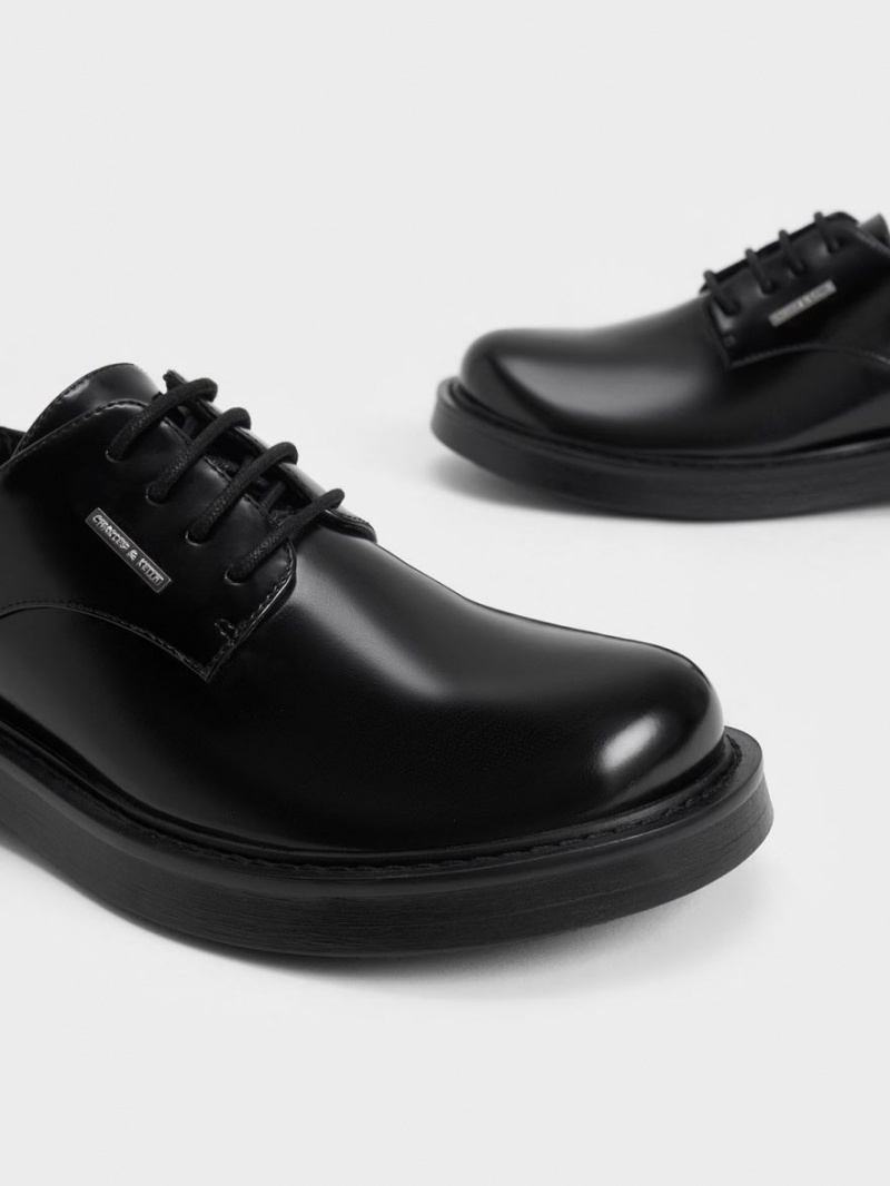 Pantofi Derby Charles & Keith Grosolan Chain Negrii | 178MLZPEX