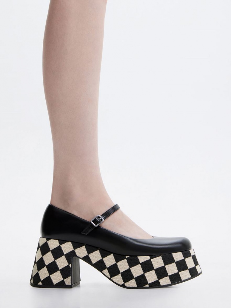 Pantofi Mary Jane Charles & Keith Checkered Platforma Colorati | 102LWDAHR
