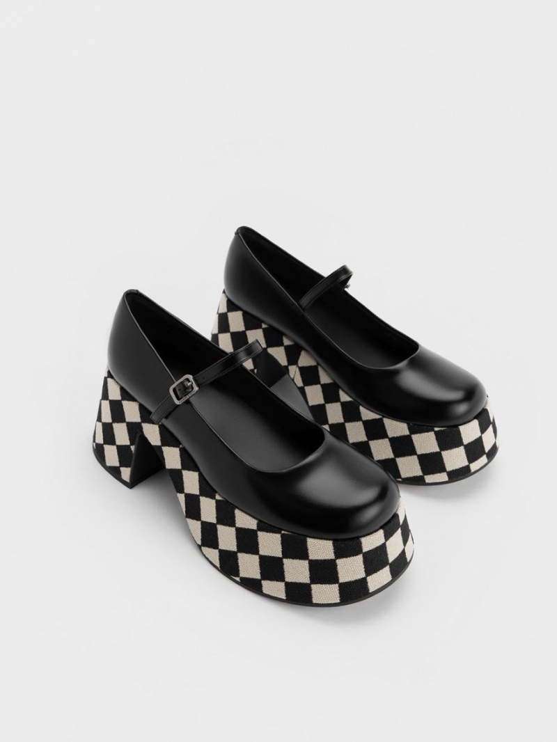 Pantofi Mary Jane Charles & Keith Checkered Platforma Colorati | 102LWDAHR