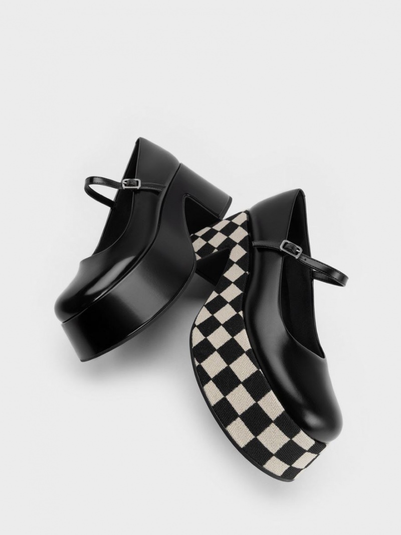 Pantofi Mary Jane Charles & Keith Checkered Platforma Colorati | 102LWDAHR