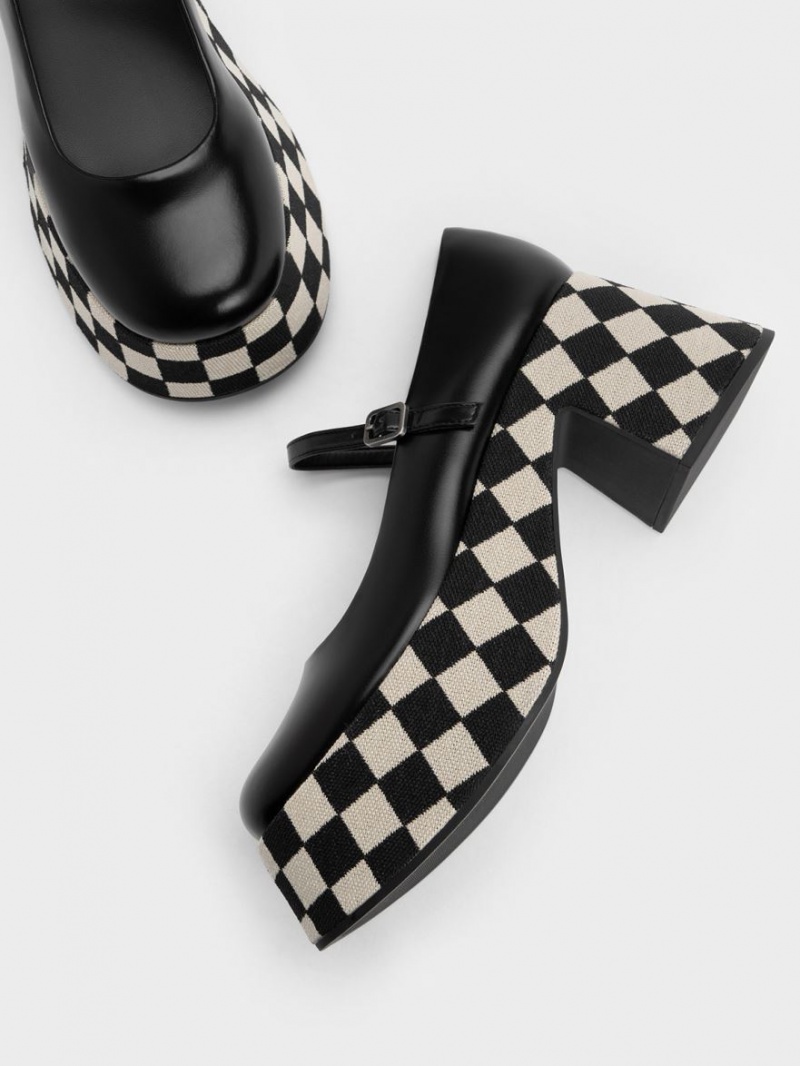 Pantofi Mary Jane Charles & Keith Checkered Platforma Colorati | 102LWDAHR
