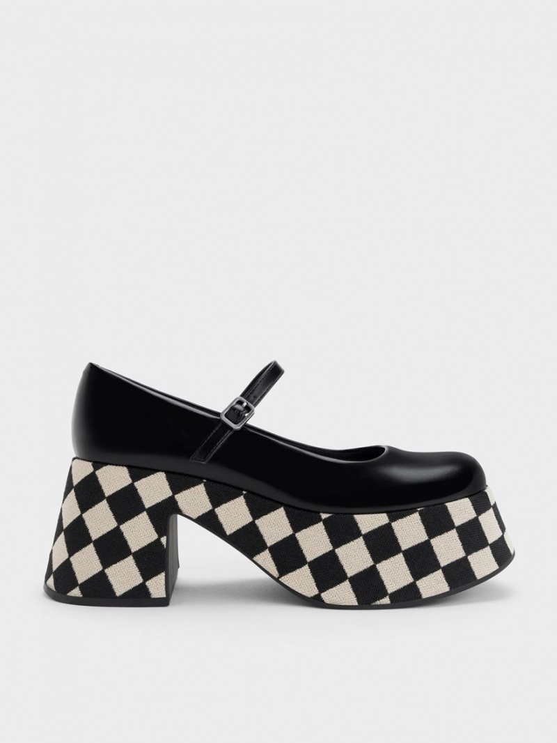 Pantofi Mary Jane Charles & Keith Checkered Platforma Colorati | 102LWDAHR
