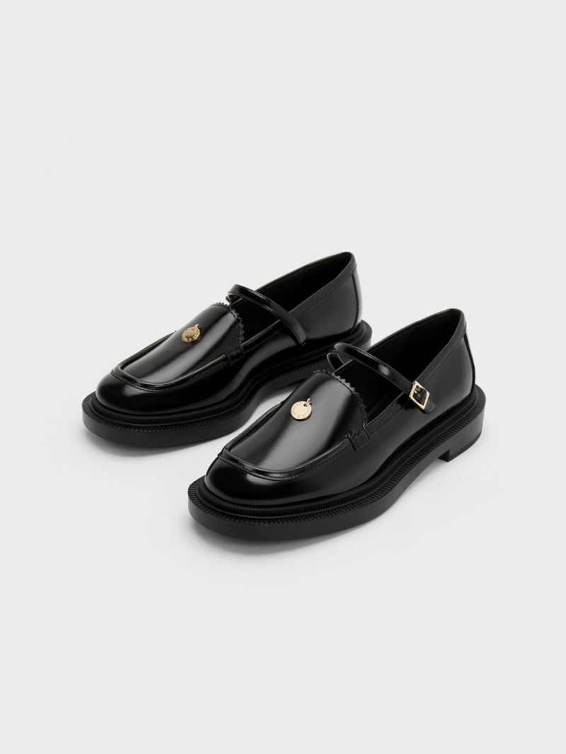 Pantofi Mary Jane Charles & Keith Circle Charm Negrii | 951SLJTAH