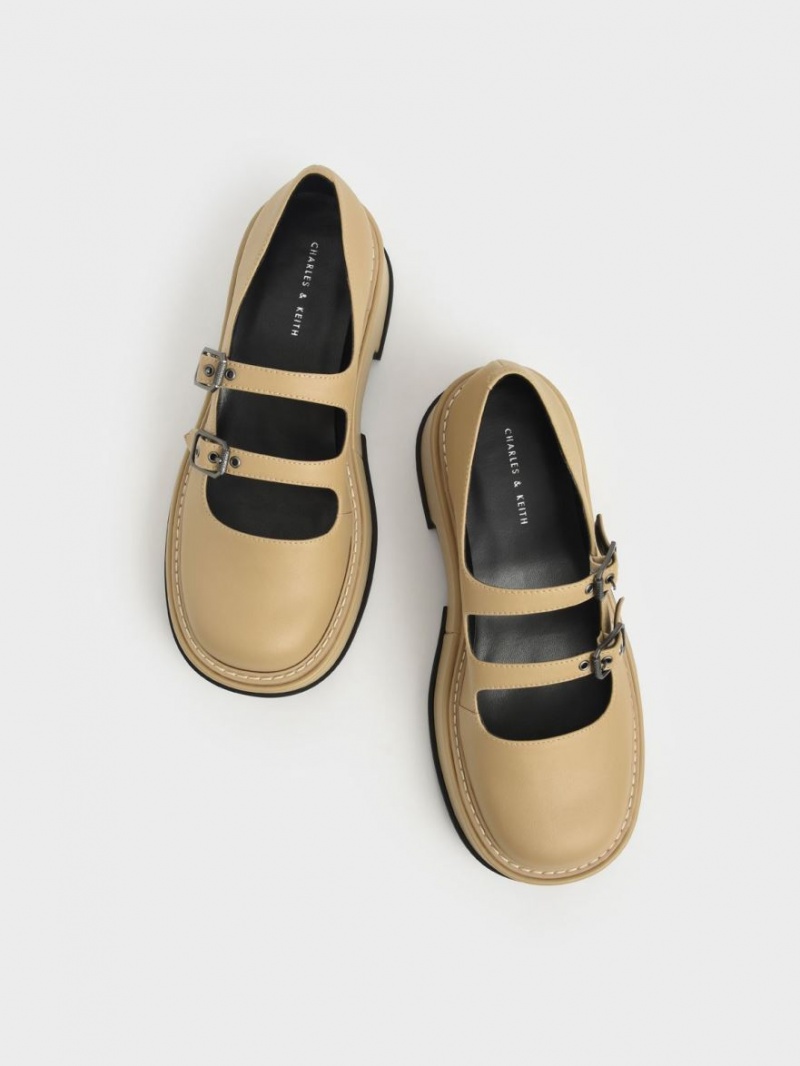 Pantofi Mary Jane Charles & Keith Frankie Platforma​ Bej | 623URCQFE