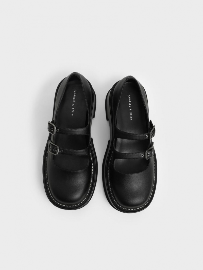 Pantofi Mary Jane Charles & Keith Frankie Platforma​ Negrii | 904MWNHPX