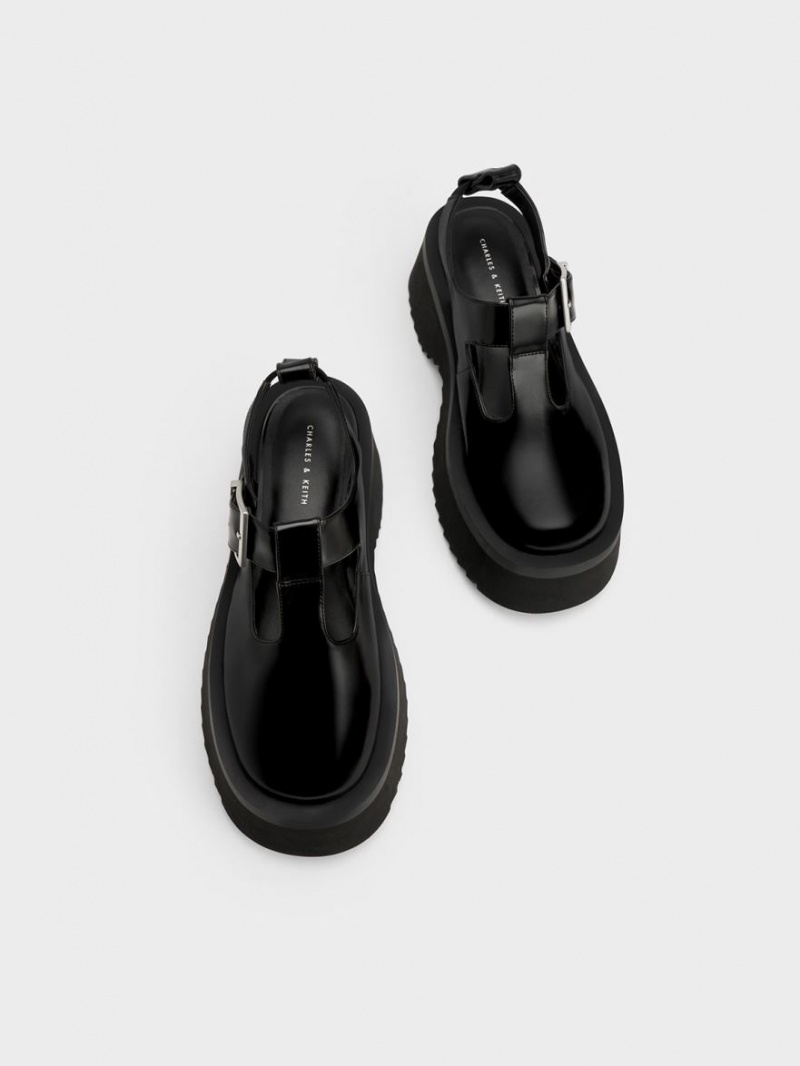 Pantofi Mary Jane Charles & Keith Grosolan Chain Cut-Out Negrii | 023YBFXUJ