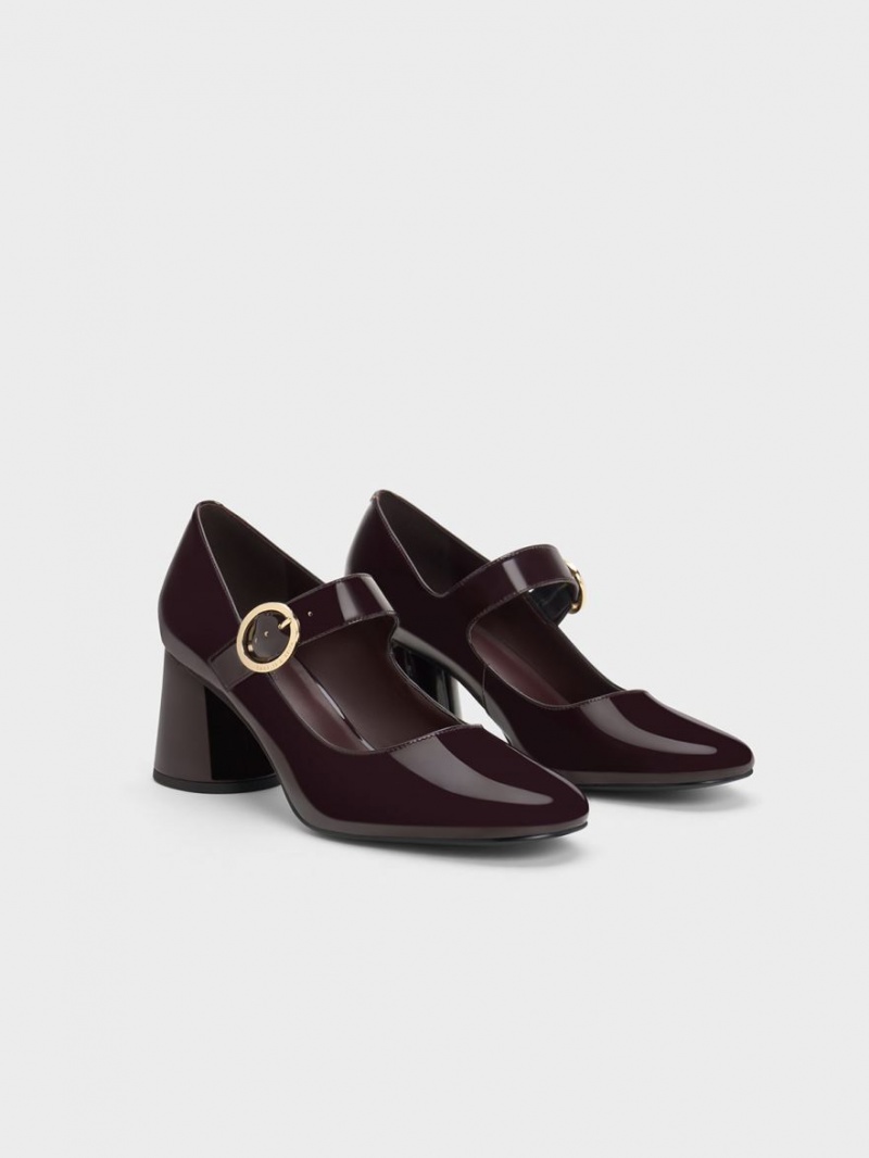 Pantofi Mary Jane Charles & Keith Lacuita Cylindrical Block Heel Visinii | 042YLWFMI
