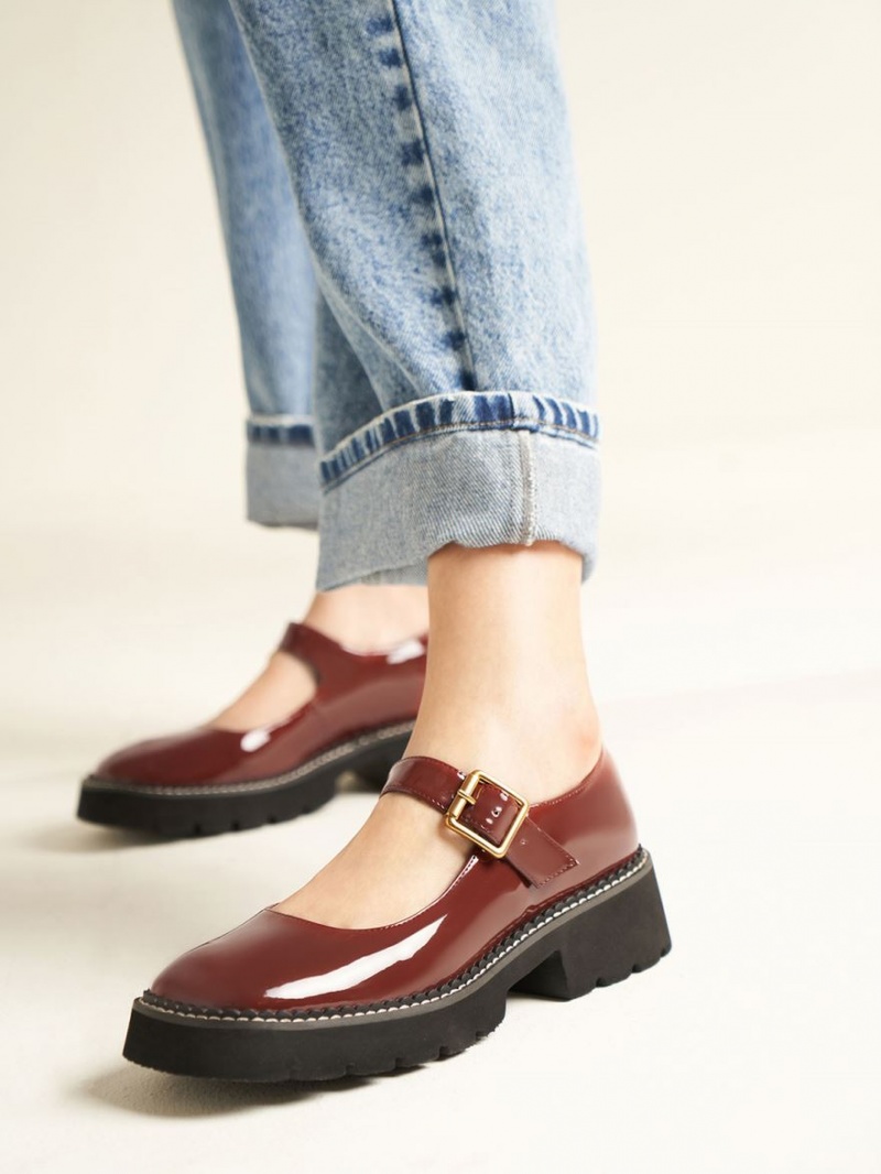 Pantofi Mary Jane Charles & Keith Metallic Cu Catarama Lacuita Maro | 908CYVOWE
