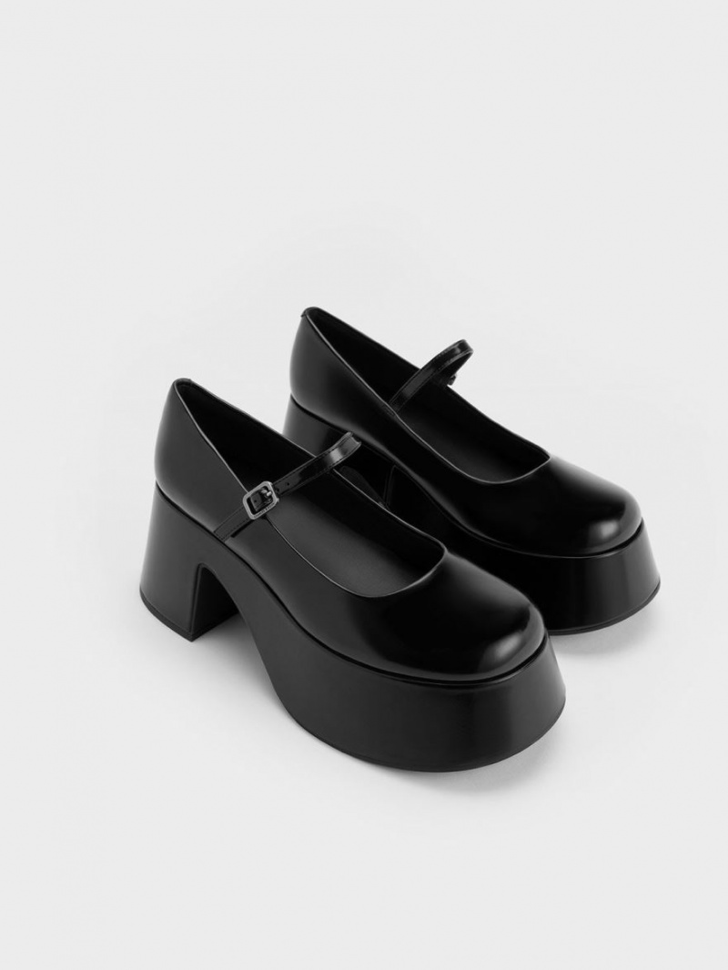Pantofi Mary Jane Charles & Keith Platforma Negrii | 061WARGTF