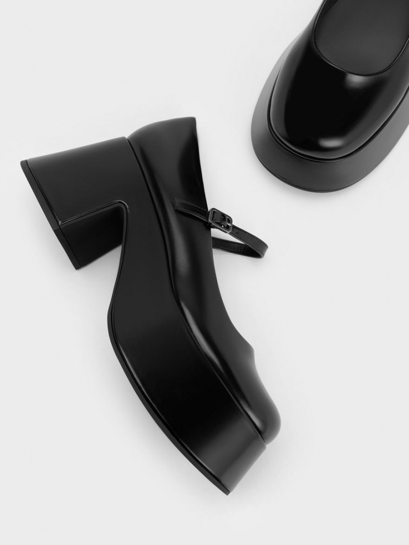 Pantofi Mary Jane Charles & Keith Platforma Negrii | 061WARGTF