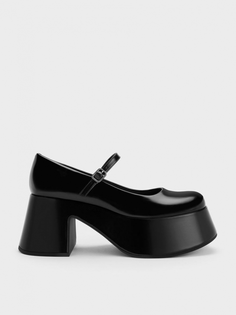 Pantofi Mary Jane Charles & Keith Platforma Negrii | 061WARGTF