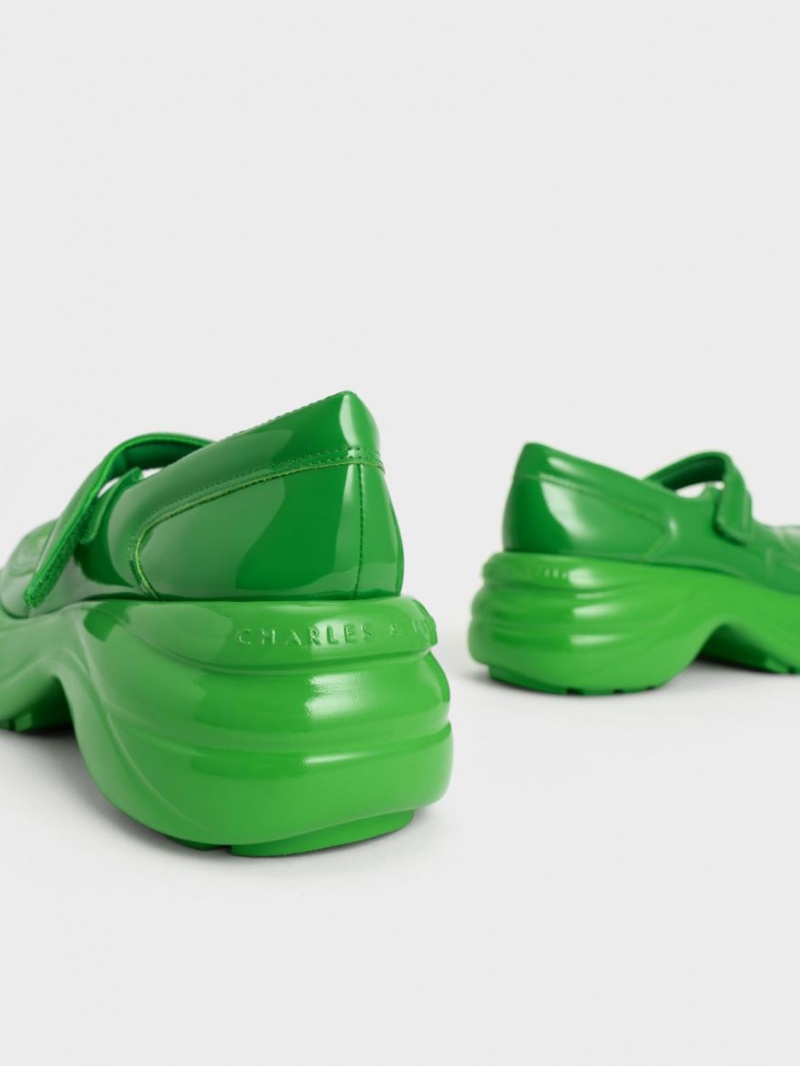 Pantofi Mary Jane Charles & Keith Roony Lacuita Verzi | 614QSATKR