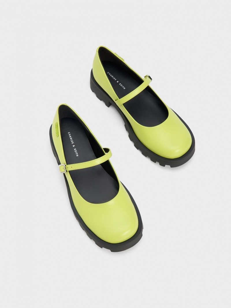 Pantofi Mary Jane Charles & Keith Rounded Square-Bombeu Verzi Deschis | 761TLDOWV