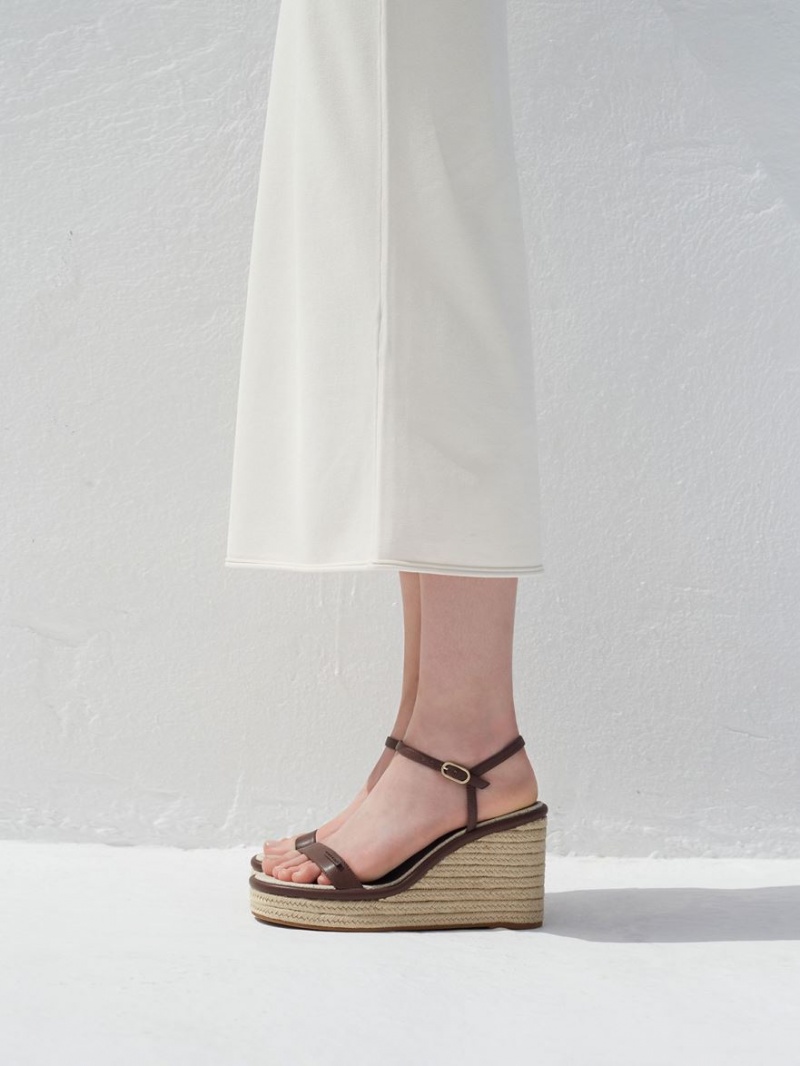Pantofi Platforma Charles & Keith Espadrile Maro | 279ZKIWXC