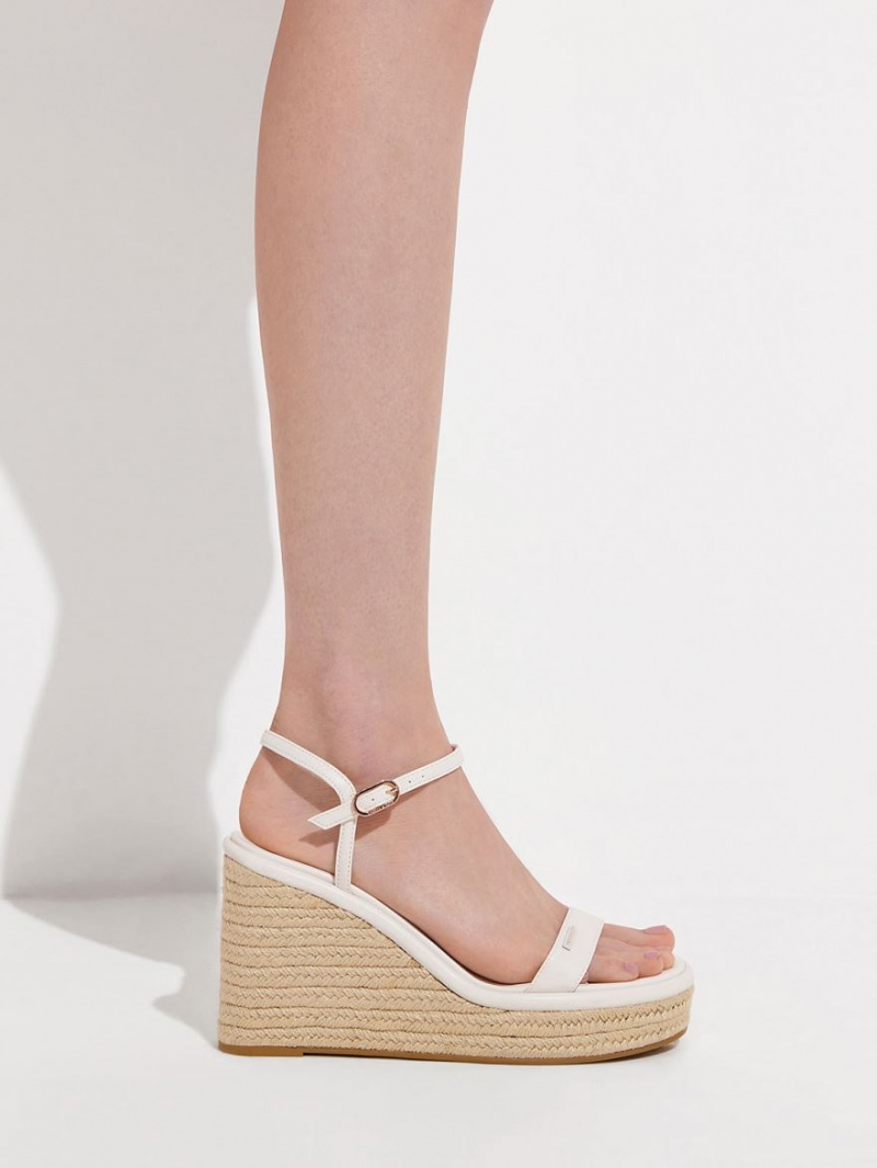 Pantofi Platforma Charles & Keith Espadrile Albi | 359SGKMAP