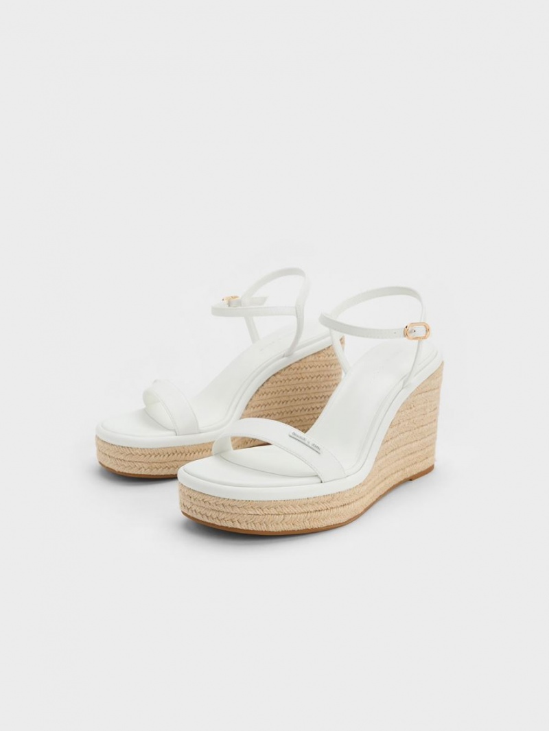 Pantofi Platforma Charles & Keith Espadrile Albi | 359SGKMAP