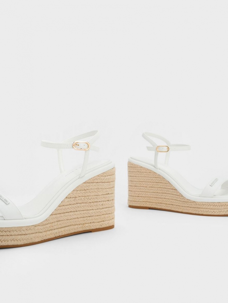 Pantofi Platforma Charles & Keith Espadrile Albi | 359SGKMAP