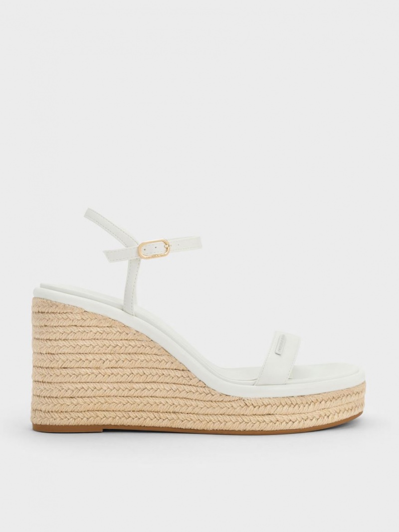 Pantofi Platforma Charles & Keith Espadrile Albi | 359SGKMAP