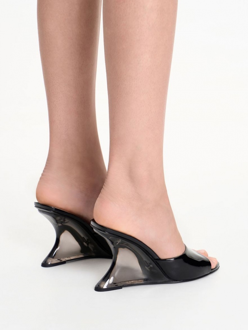 Pantofi Platforma Charles & Keith Lacuita Sculptural Heel Negrii | 109ZVHAYX