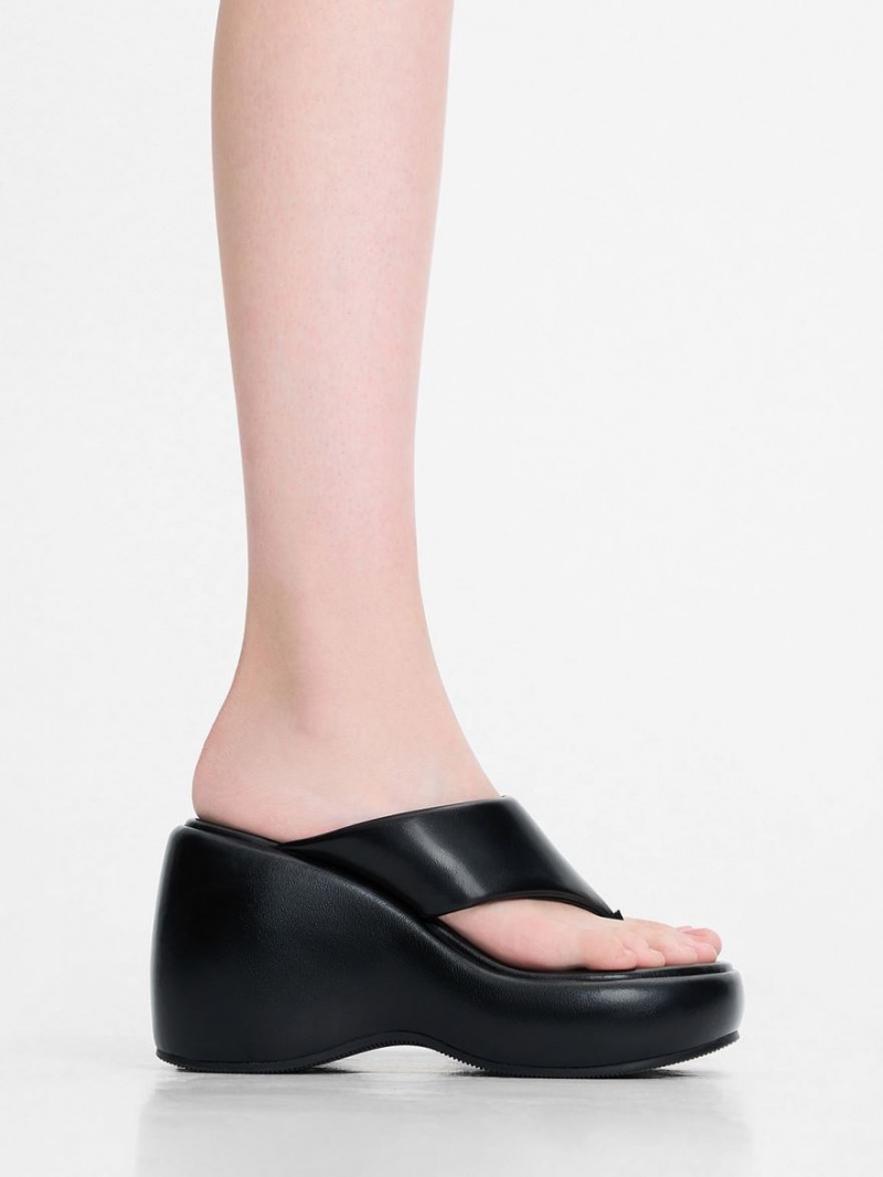 Pantofi Platforma Charles & Keith Noemi Platforma Negrii | 359TRCMAJ